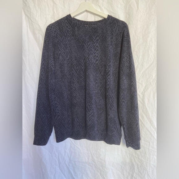 Athleta Studio To Street Charcoal Heather Medusa Print Pullover Size Small - Picture 4 of 11